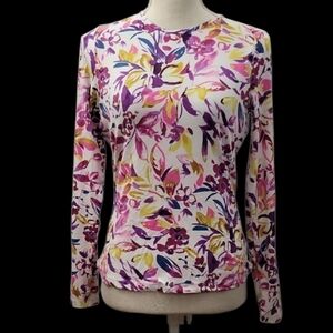 Lands' End Multicolor Floral Long Sleeve Top